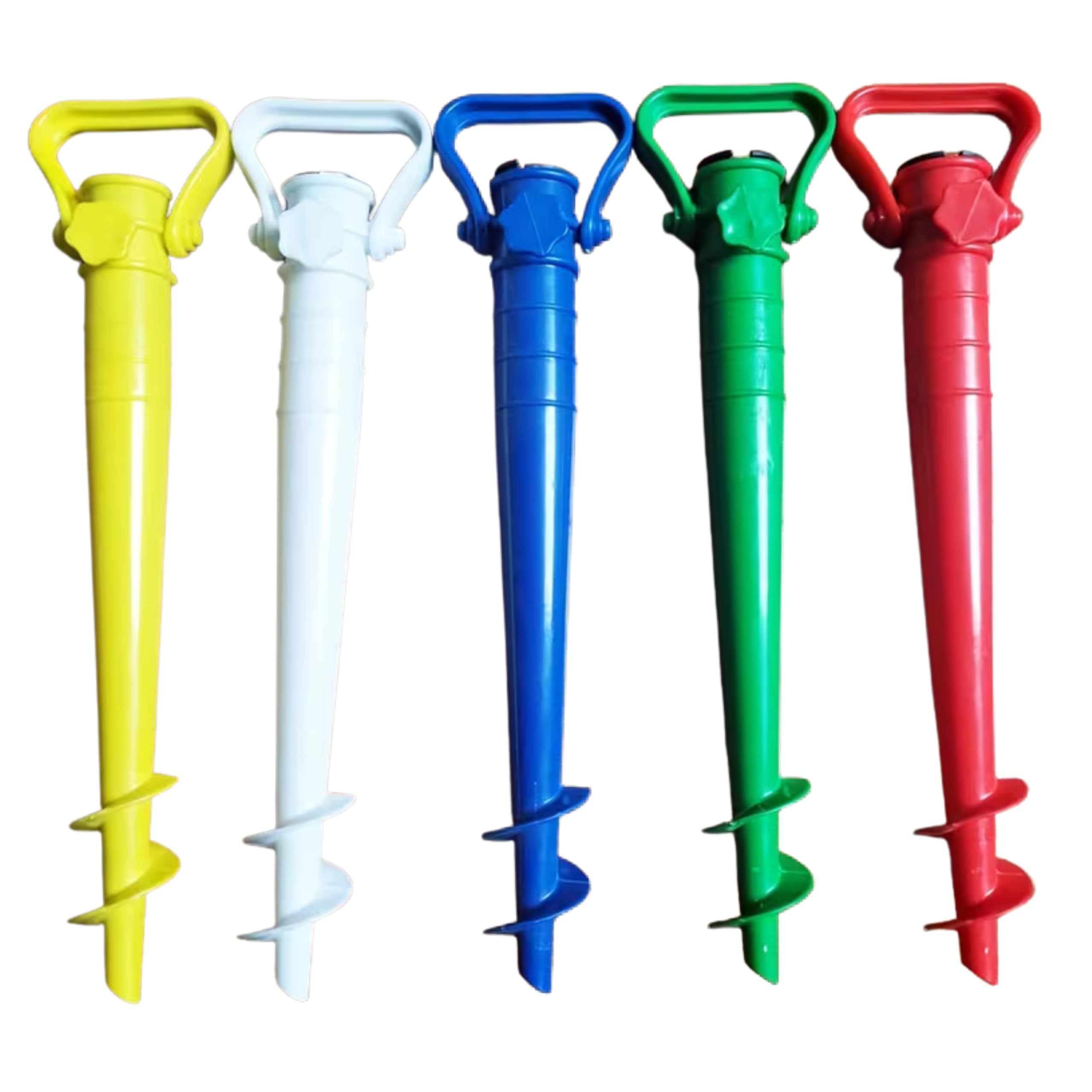 CLICLED Erdspieß Sonnenschirm für den Strand, 38 cm, Erdbohrer für Sand, Rasen, Meer, mit Anker-Schraube, winddicht, universell, drehbar, für schnelle Befestigung, Stabilisator aus ABS-Kunststoff