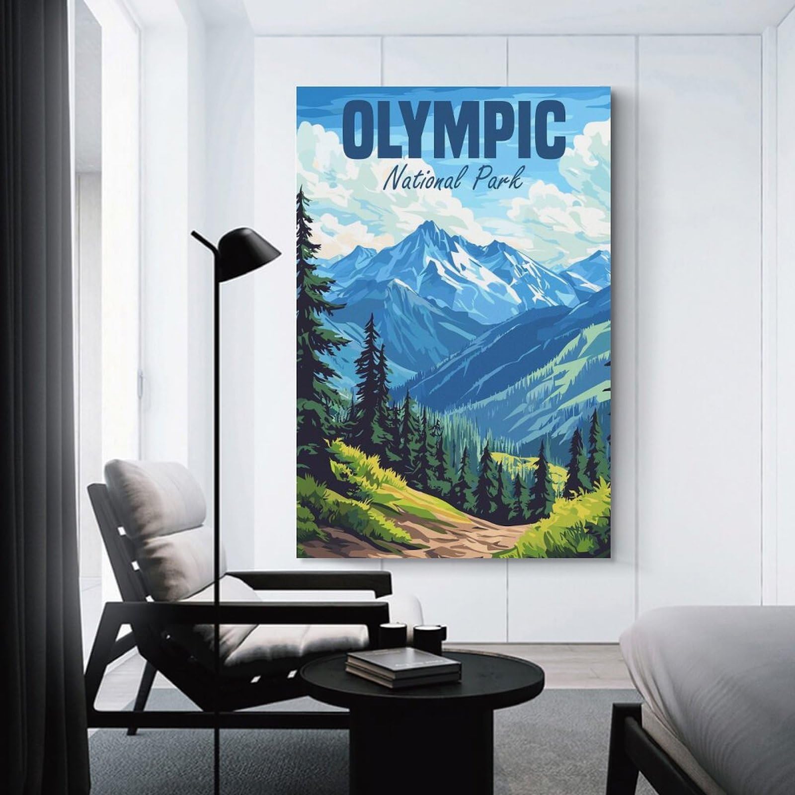 Junmoney Wall Picture Print Olympic National Park, 08x12inch(20x30cm), for Lounge, Bedroom Or Personal Spaces, Canvas Artwork with Gifting Potential