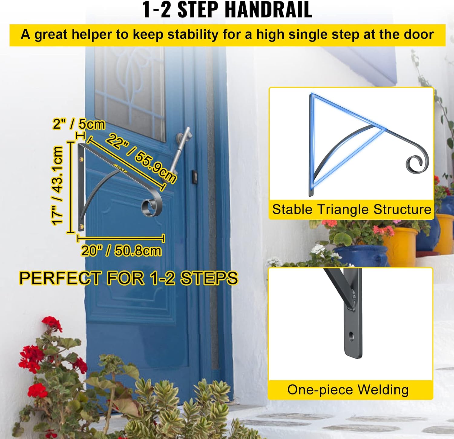 Bеѕt Quаlіtу 🔥 VEVOR Wrought Iron Handrail Wall Mounted Hand Railing, Gray Bеѕt Cуbеr Dеаlѕ 🔥 VEVOR Wrought Iron Handrail Wall Mounted Hand Railing, Gray