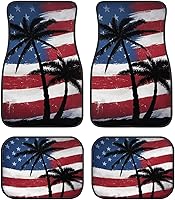 Vista 8 de Yewattles - Set de 4 alfombrillas para auto con estampado de rosa roja, delanteras y traseras, antideslizantes, ajuste universal para sedán