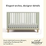 Storkcraft Sicily Convertible Crib with Toddler Guardrail (Sage with Driftwood) – GREENGUARD Gold Certified, Toddler Bed Conversion Kit Included, 100% Solid Wood, Fits Standard Crib Mattress