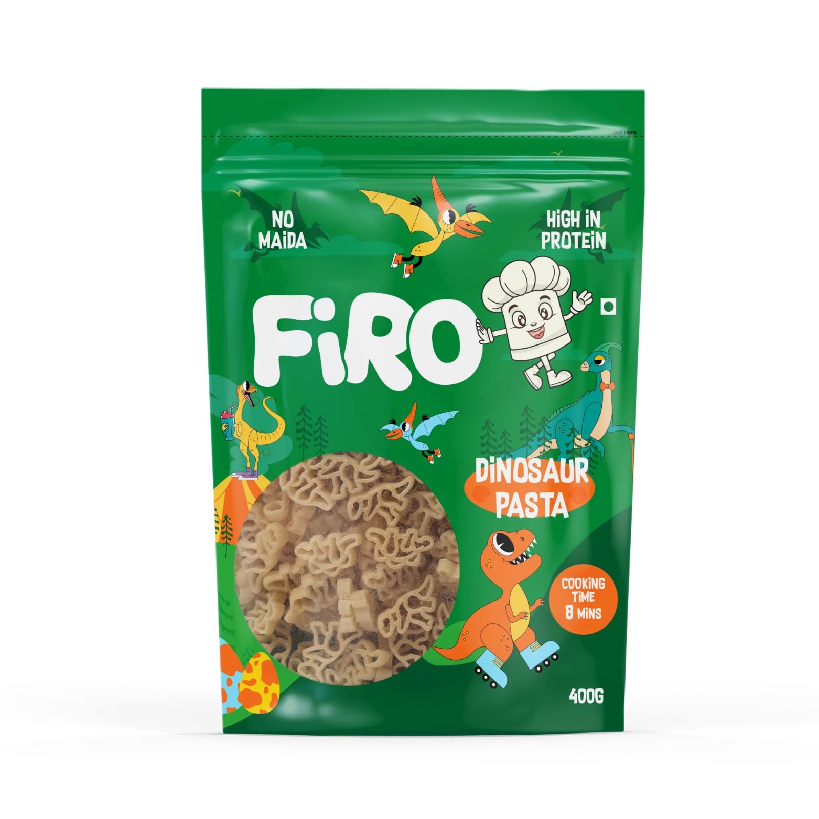 FiRO Dinosaur Pasta for Kids, Durum Wheat Semolina, High in Protein, No Maida, Fun Shape, 400g-image-47