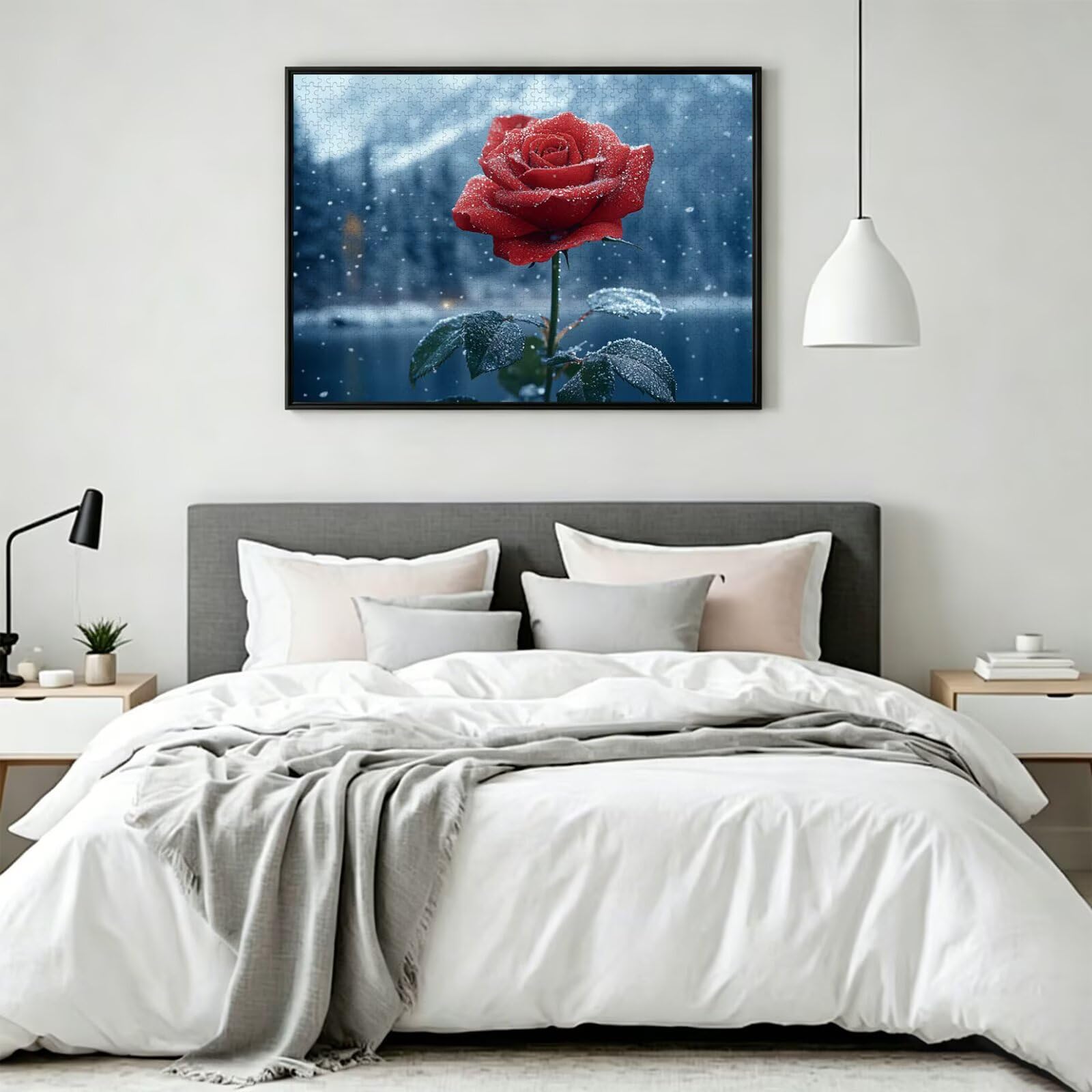 Puzzle 5000 Teile für Erwachsene, 3D Puzzle Rose Holzpuzzles, n-550 | Puzzlematte Schnee, Heimunterhaltung, Entspannung Meditationspuzzle, Impossible Klassische Jigsaw Puzzles, Home Decoration