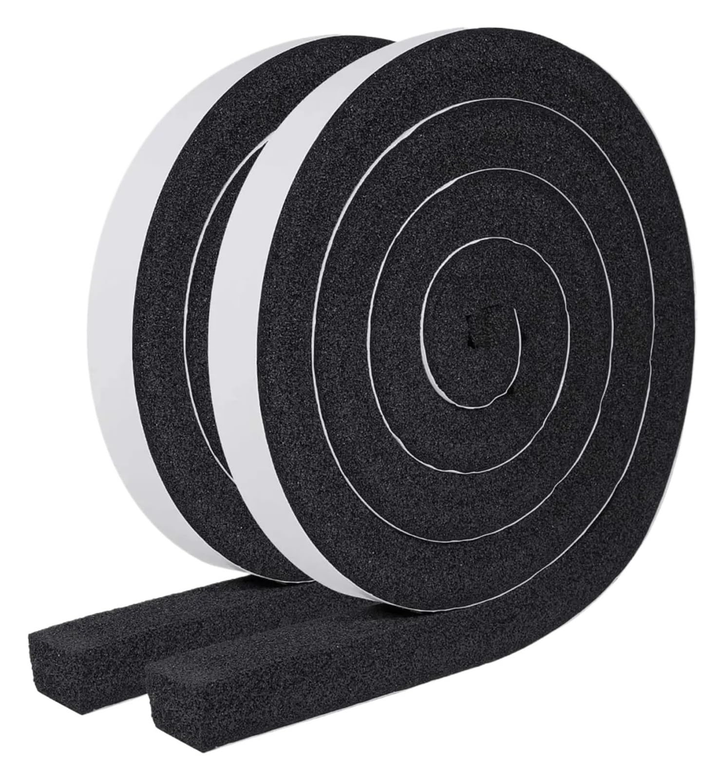 2 Rolls Adhesive Foam Weather Stripping 1 Inch X 0.75 Inch X 6.5ft, Air Conditioner Window Seal Open Cell High Resilience
