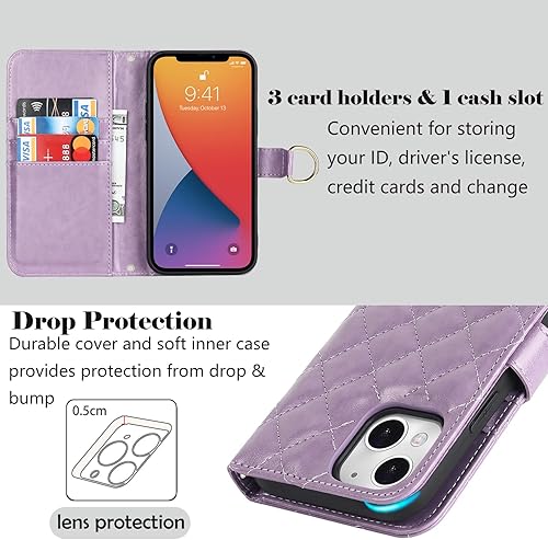 Miniatura 9 de Havaya Funda cruzada para iPhone 12 Pro para iPhone 12 Pro, funda tipo cartera para mujer con tarjetero y ranuras para tarjetas de crédito y funda