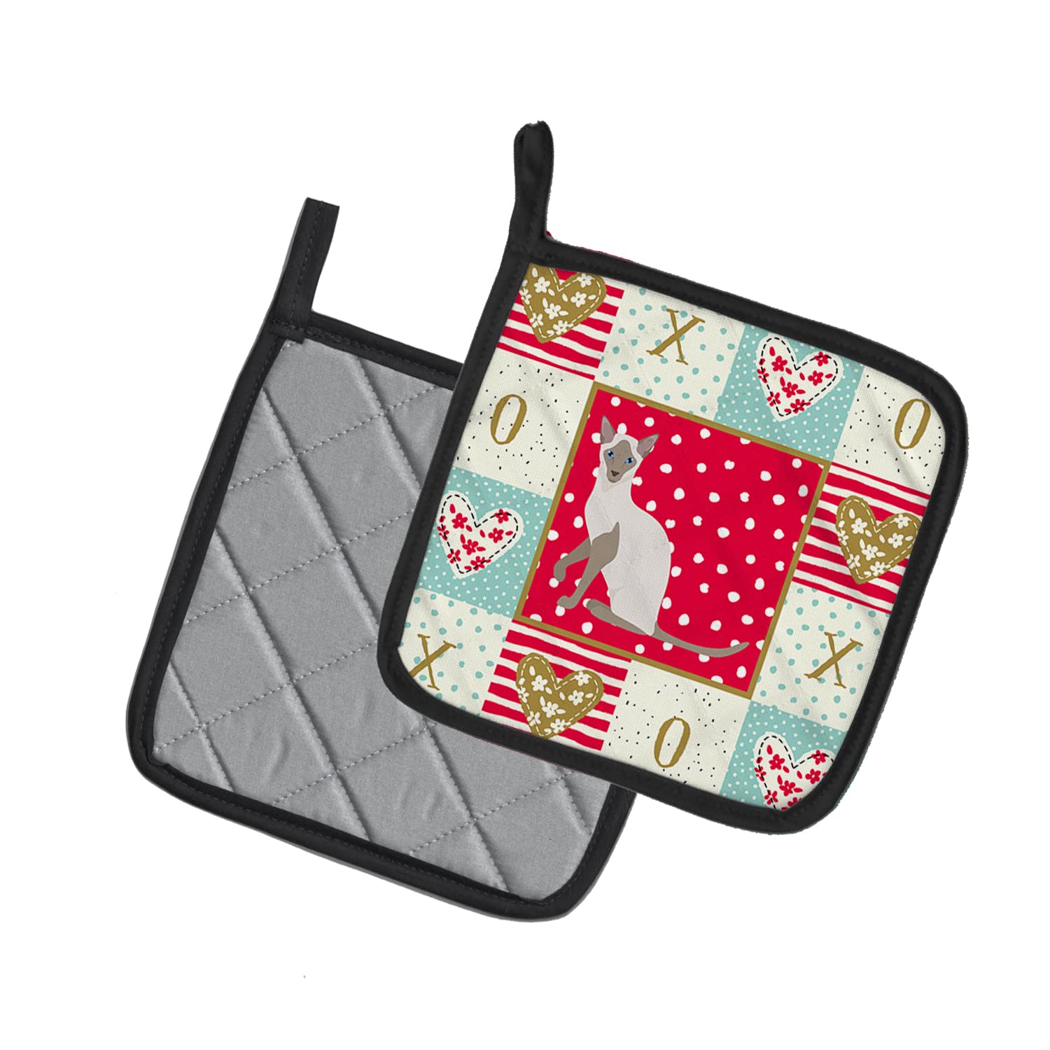 Caroline's Treasures CK5786PTHD Siamesische Modern Cat Love Topflappen, 7,5HX7,5W, Mehrfarbig