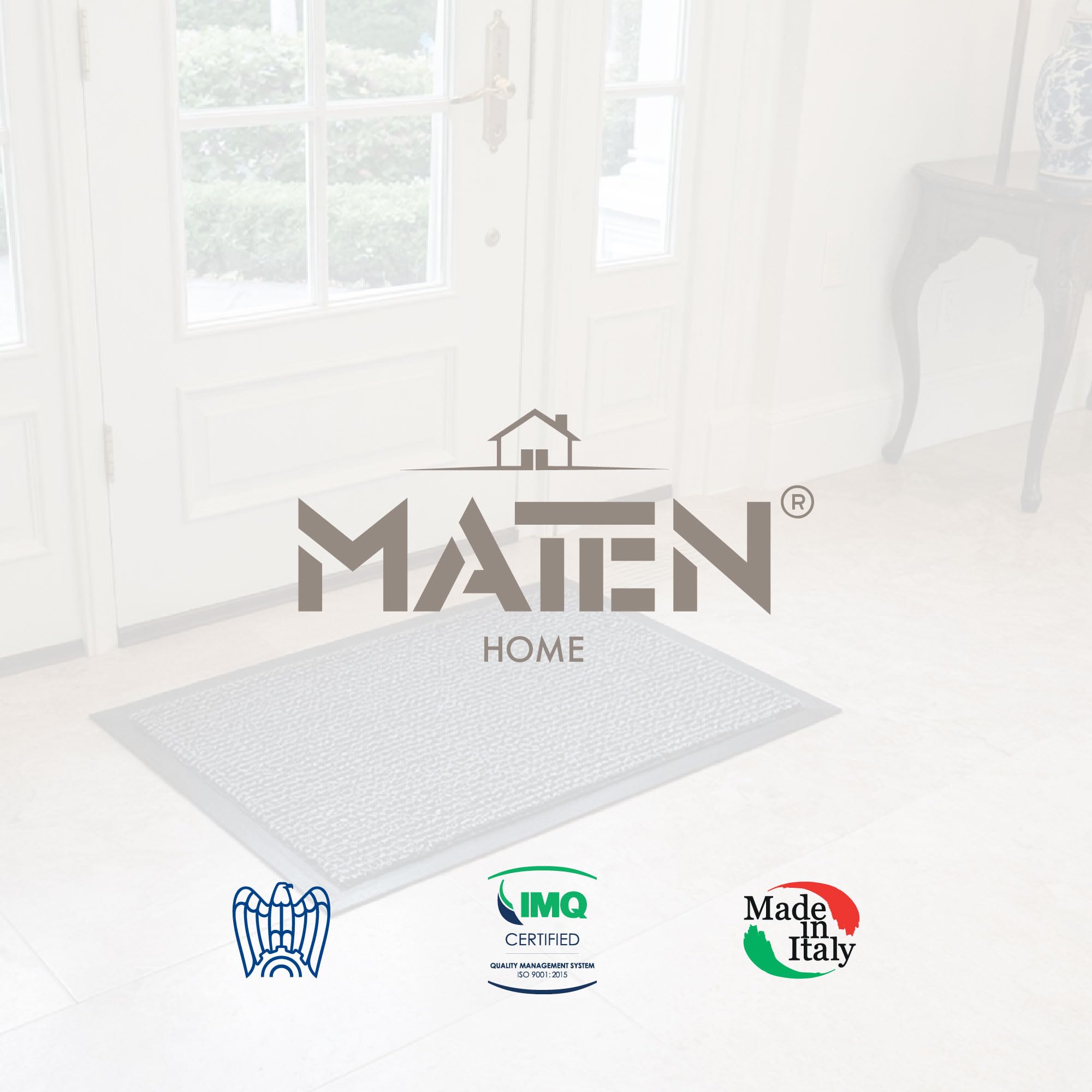 MATEN Zerbino da Esterno e Interno in feltro Velluto Igienizzante, 60x40x1,2 cm, Soluzione Professionale per Alto Traffico, Made in Italy