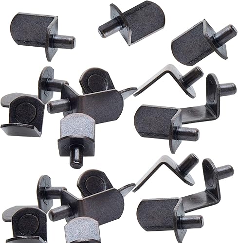 Miniatura 3 de Pinzas de soporte para estante de gabinete de 0.197 in (25 unidades)  Clips en "L" para cocina y estantería  Bronce antiguo