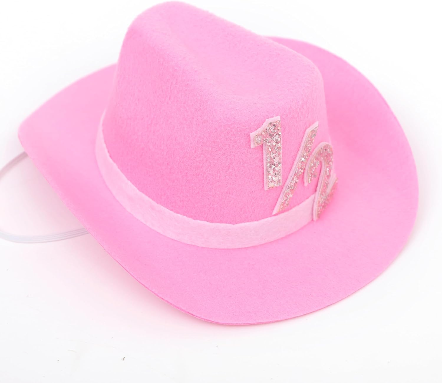 Pink Cowgirl 1/2 Birthday Hat, Disco Cowgirl Half Year Party Decoration, Shiny Cowboy Athletic Hat