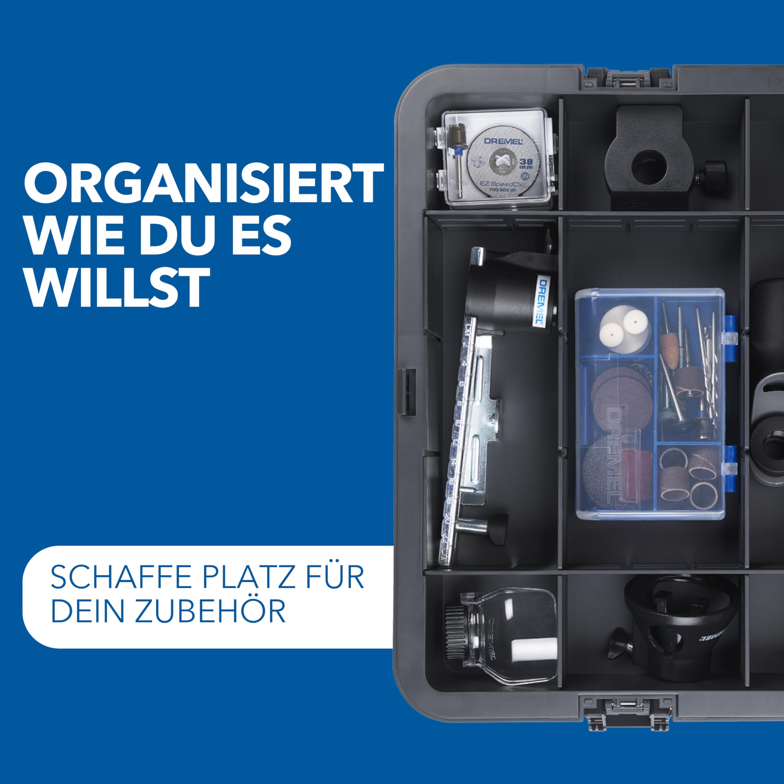 Dremel 8240 Akku-Multitool 12V 2Ah Set mit 2 Akkus, 5 Aufsätzen, 65 Zubehören