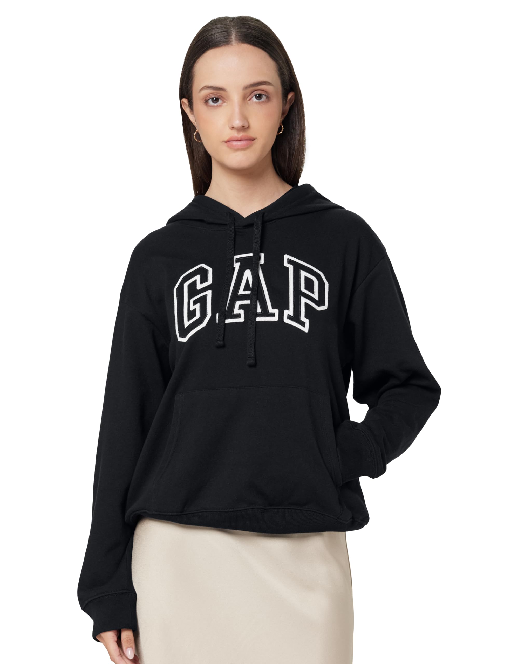 Gap Women Graphic Printed Relaxed Fit Full Sleeve Hoodie