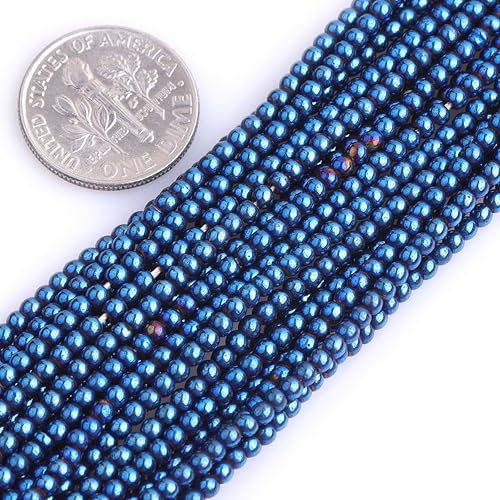 Miniatura 107 de JOE FOREMAN Cuentas sueltas semipreciosas redondas de hemaita negra natural de 0.079 pulgadas para hacer joyas, 15 pulgadas, hilo de cuentas hecho a