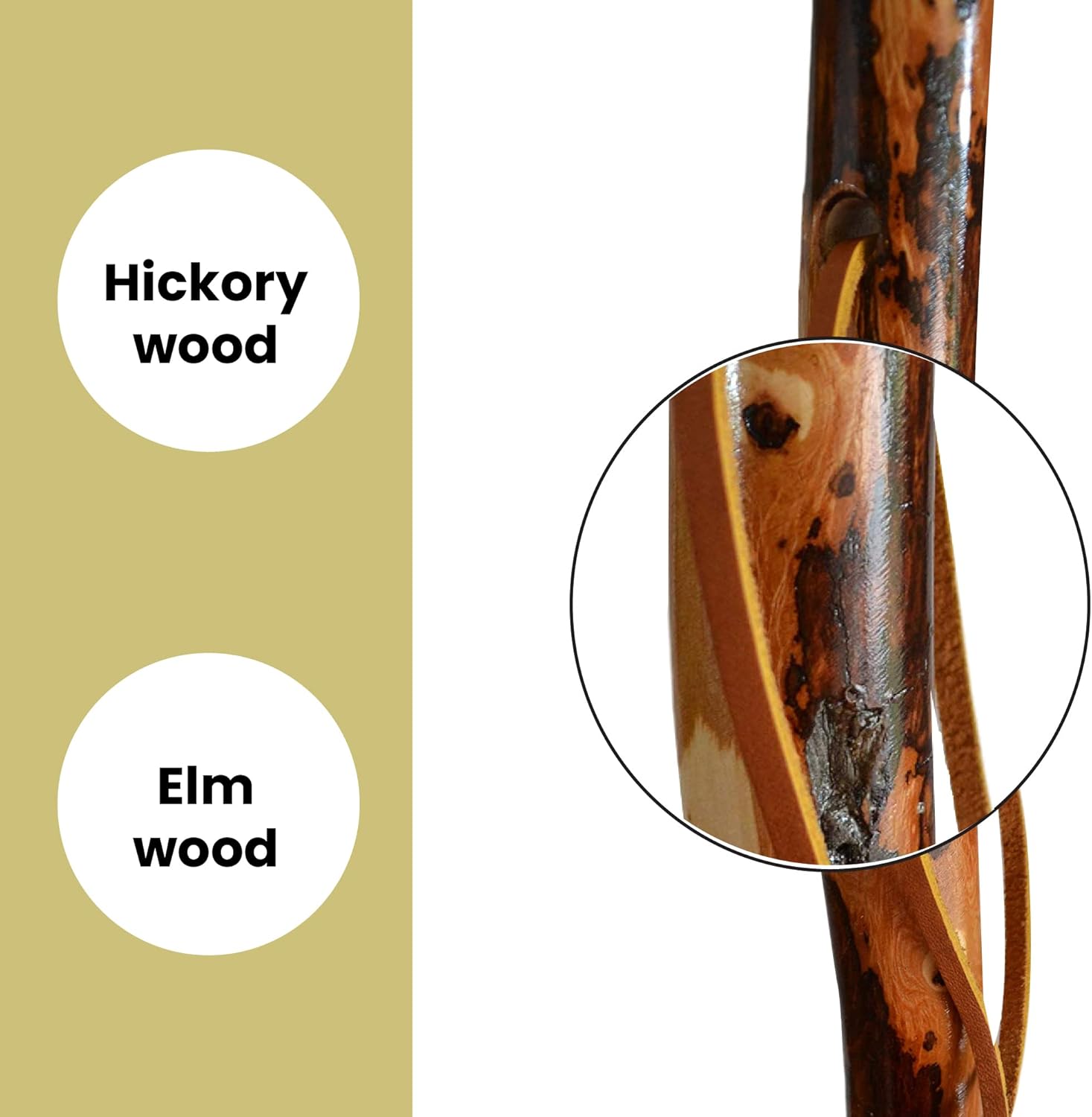 72" Tall Hickory/Elm Walking Stick, Walking Stick for Tall People, 6 Foot Tall