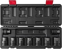 Vista 1 de SUNEX TOOLS 4687 Juego de llaves de impacto SAE de 12 puntos con accionamiento de 3/4 pulgadas, 9 piezas