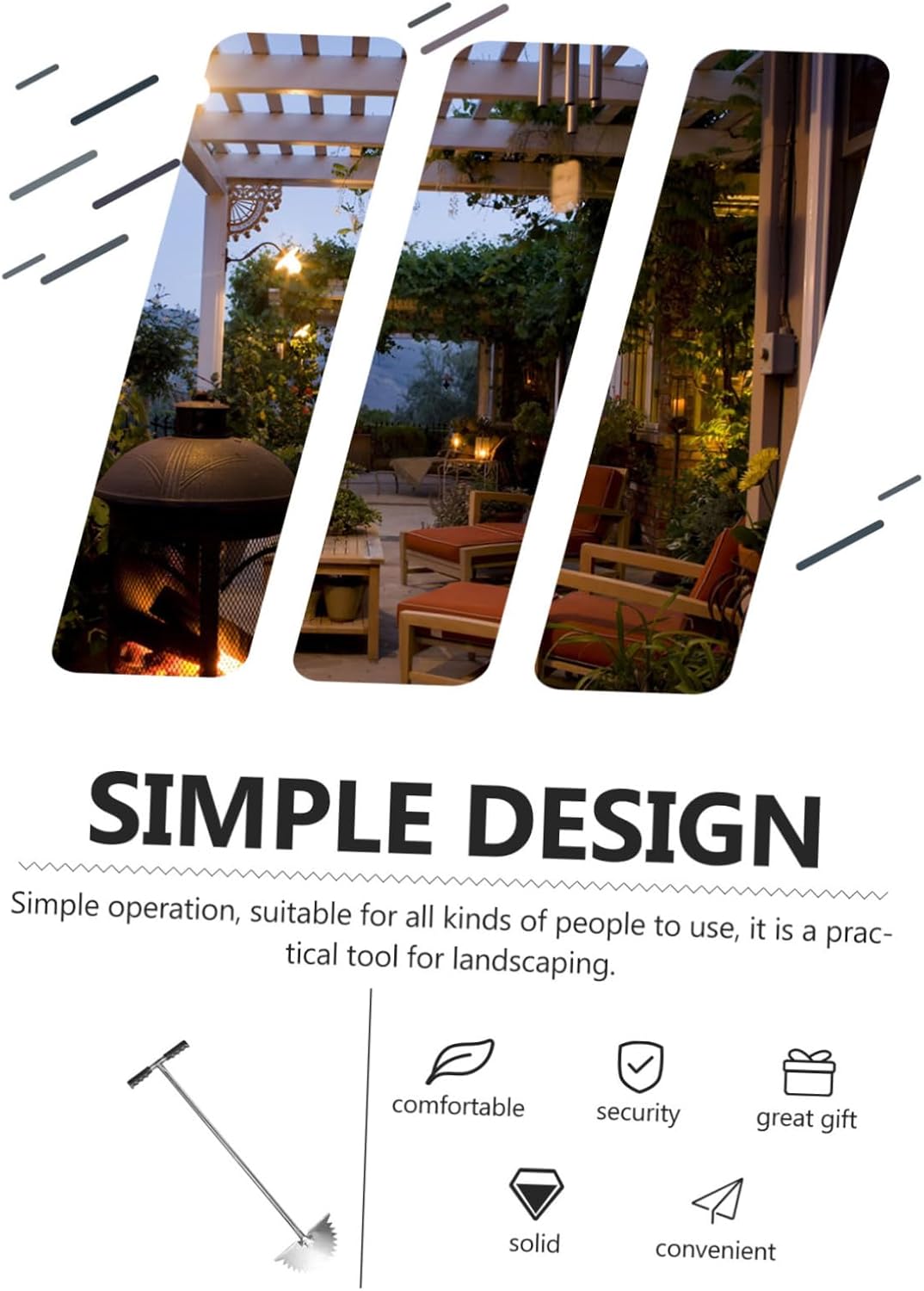 Lawn Tool Manual Edger Shape Grip Handle Portable Half-Moon Grass Trimmer for Sidewalks Gardens and Landscaping Saving and User-Friendly Lawn Care Tool