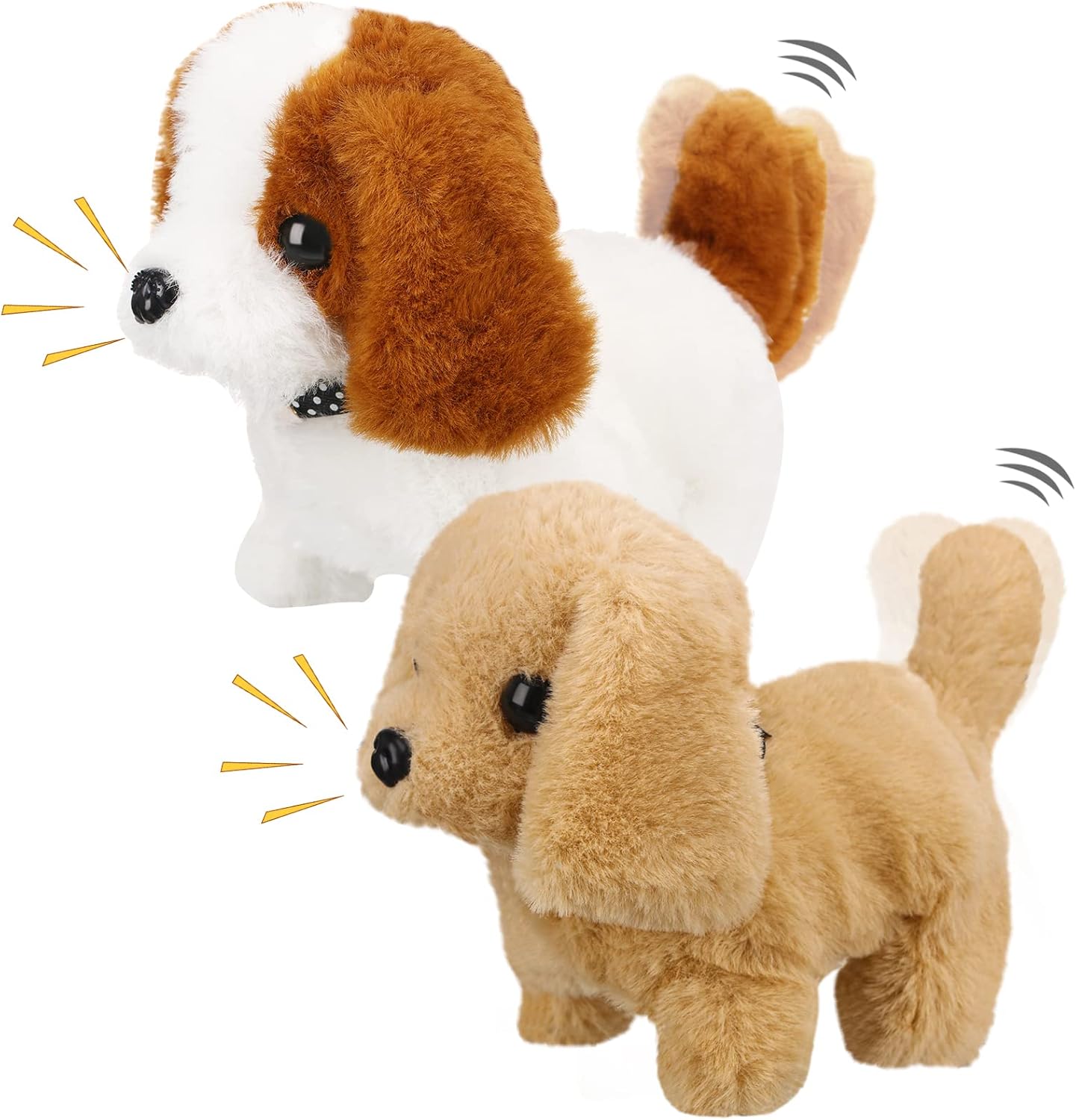 2 Pieces Walking Dog Toy Bunny Toy Plush Stuffed Toy with Sounds and Movements Plush Robotic Toys for Girl Boy (Rabbit Style) : Toys & Games