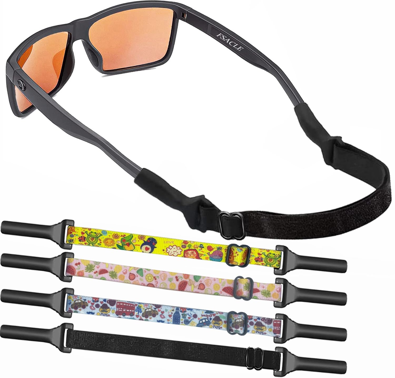 KSACLE Adjustable Glasses Strap - 4 Pack No Tail Eyeglass Straps