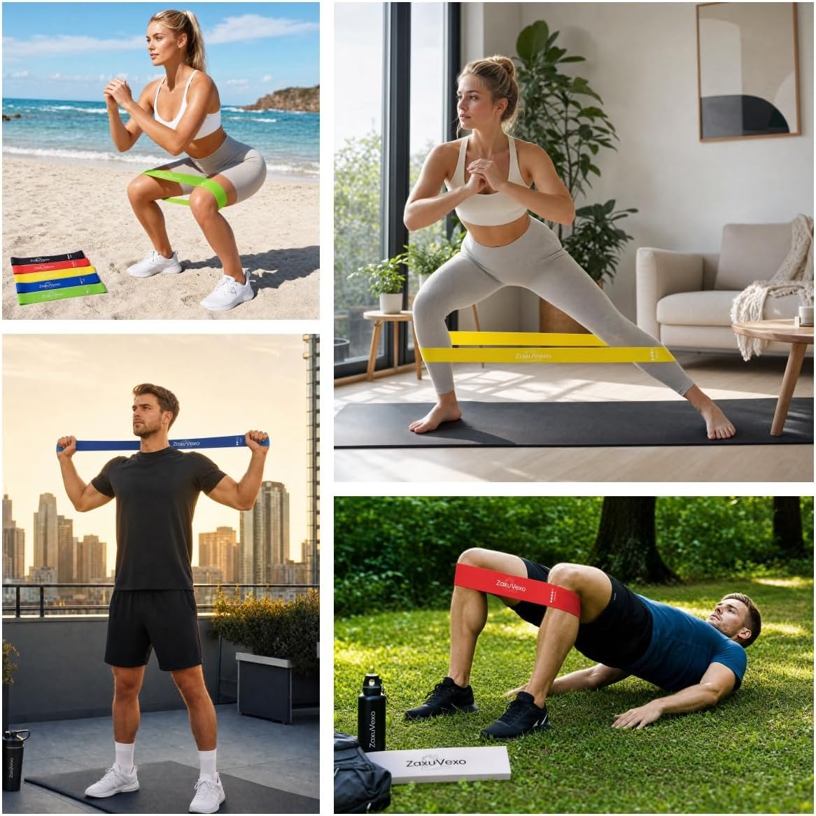 5-Pack Workout Resistance Bands, Elastic Home Gym Equipment