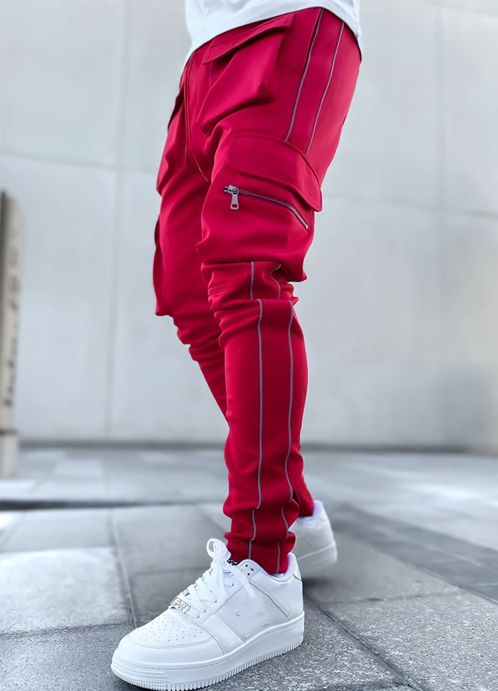 Pantaloni Jogger da Uomo Pantaloni Cargo Elastici in Vita con Tasche Multiple Pantaloni Sportivi Casual per la Corsa, Il Fitness, Il Jogging e la Palestra