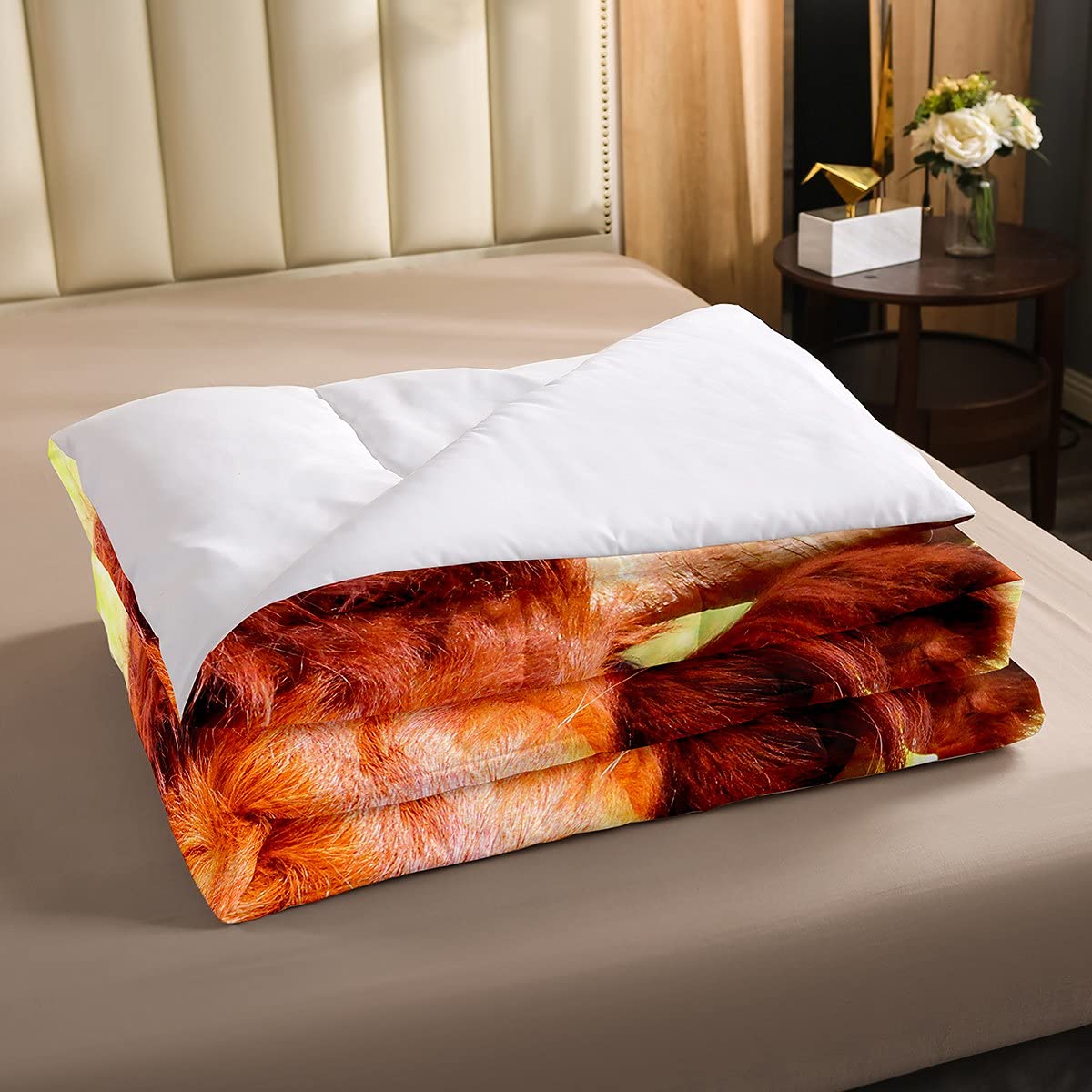 Set di biancheria da letto in pelle bovina occidentale con stampa di teschio di mucca delle Highland, per ragazzi e uomini, copripiumino bohémien, stile tribale, esotico, bohémien, marrone