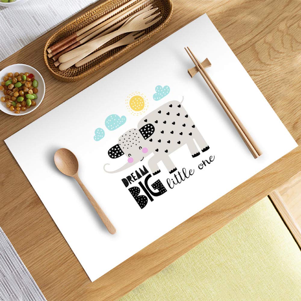 Lklnkvl Yr9 4 Placemats, Tasteless Waterproof Table Mat Western Cloth Coaster Student Pvc Anti-Scald Heat Insulation Home-Yr9-1_35*45Cm(,30 * 45Cm)