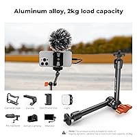 Vista 4 de K&F CONCEPT Brazo Mágico de 9.8 pulgadas, brazo de montaje de cámara de tornillo de 1/4 pulgadas, cabezales esféricos de 360° para cámaras réflex