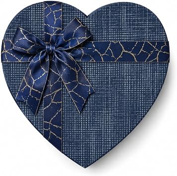 Promosyonca Hediye Kutusu, Kalp Şeklinde, İç İçe 3 Adet, 22x19x8 cm, Farklı Renk Seçenekleri (Mavi)