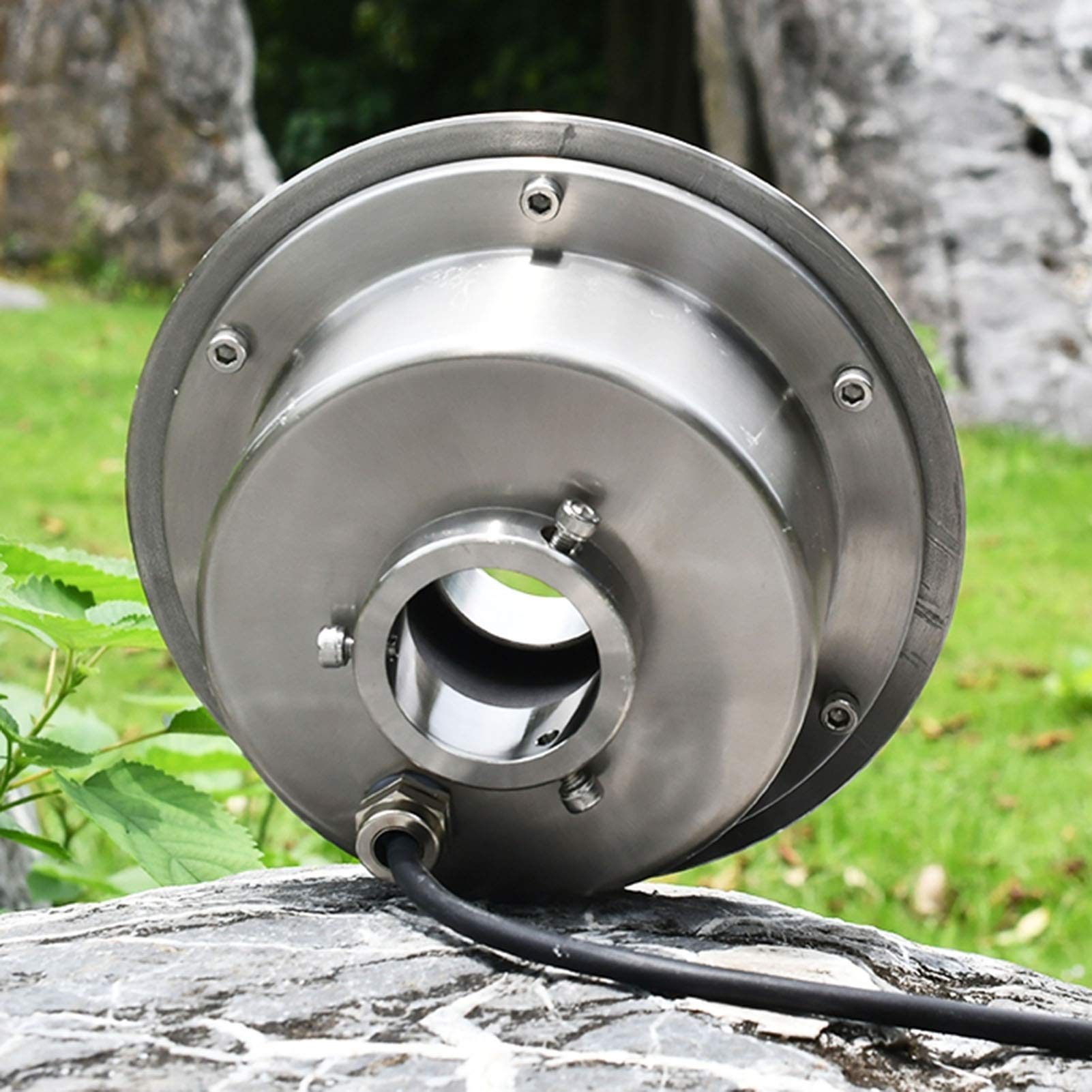 Podwodne oświetlenie stawu Pierścień LED do fontanny IP68 Wodoodporny reflektor ze stali nierdzewnej 304 do basenu Akwarium Wodospad Lampa krajobrazowa(Red,9W-12V)