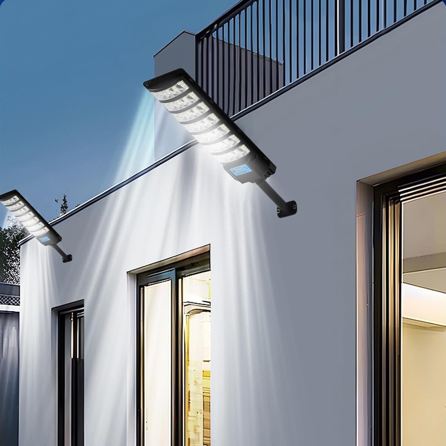 ソーラーパーキングライト,防水モーションセンサー壁灯 - 夕方から夜明けまで自動オンオフ リモコン付きガーデンライト,庭 照明 屋外