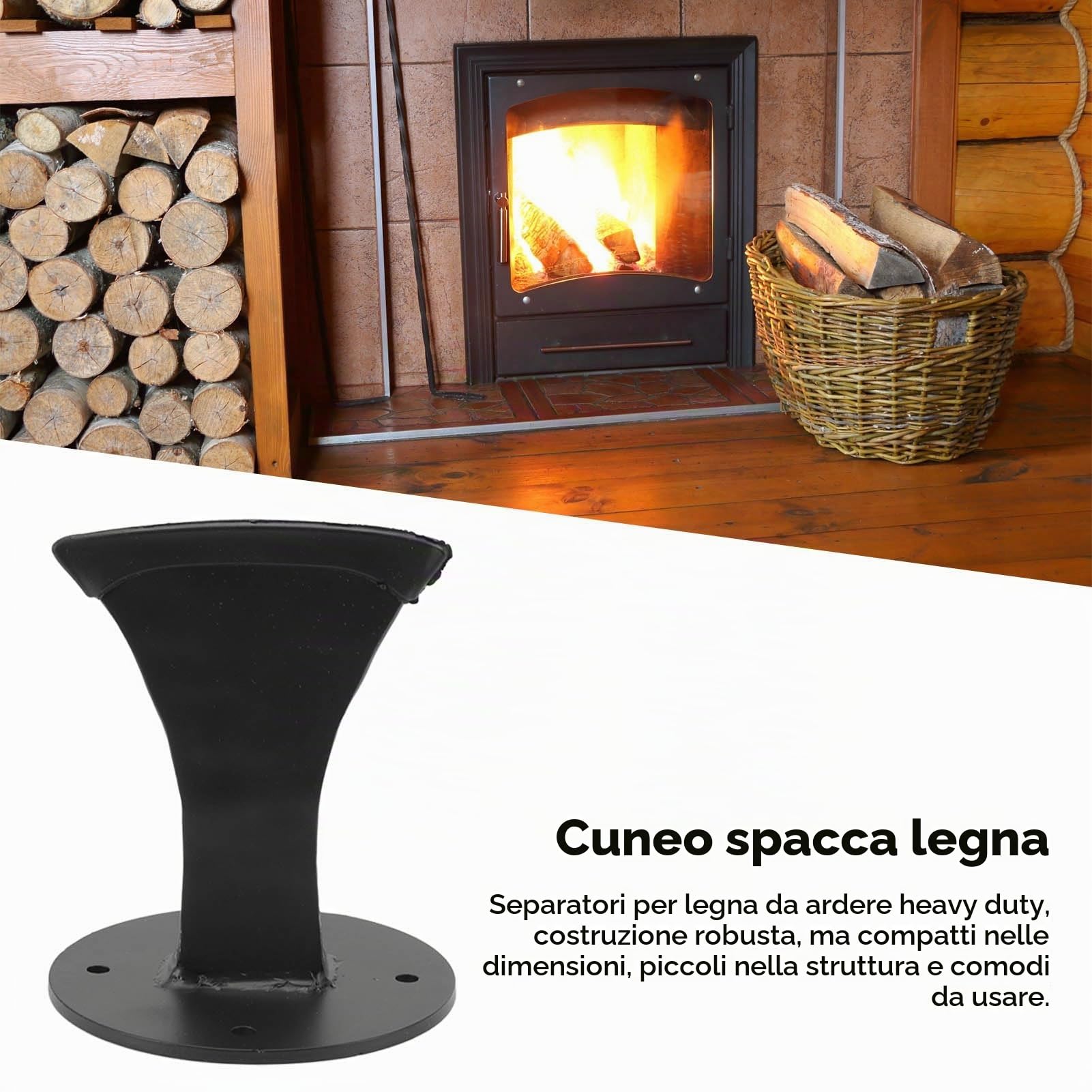 Cuneo Spaccalegna Manuale, Spaccatrice Veloce Tronchi Lama in Acciaio Resistente Spaccalegna per Legna da Ardere con Copertura in Silicone Piccolo Strumento Spaccalegna per Caminetto Stufa a Legna