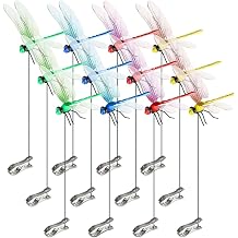12PCS Outdoor Fake Dragonfly Rod Clip, Fake Dragonfly, Fake Butterfly for Garden Decoration Dragonflies with Clip
