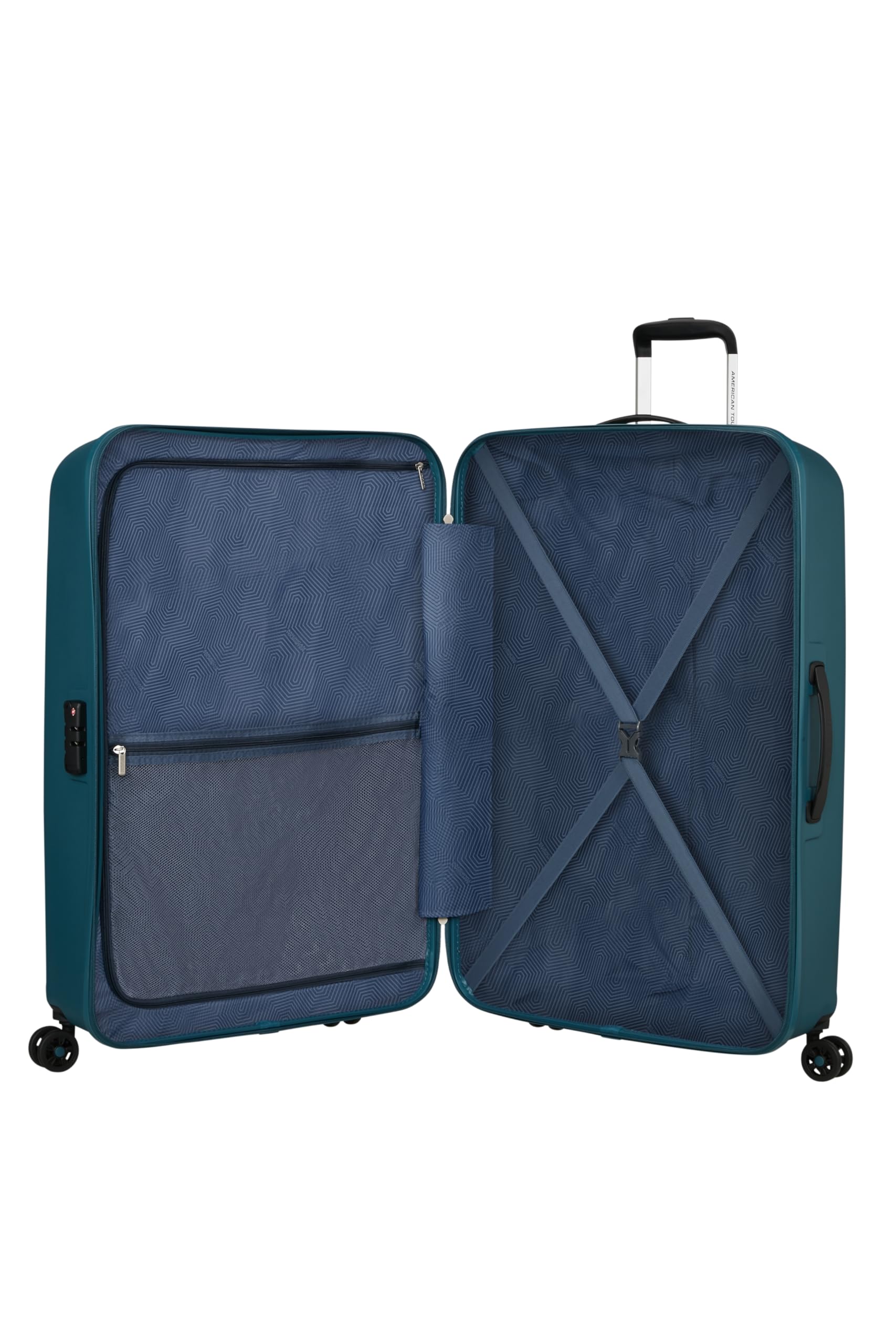 American Tourister Ellipso - Hartschalenkoffer Groß 79 cm, Leichter Reisekoffer mit 4 Rollen, TSA-Schloss, Check-in-Koffer 104L - 3.80 KG - Blaugrün (Totally Teal)