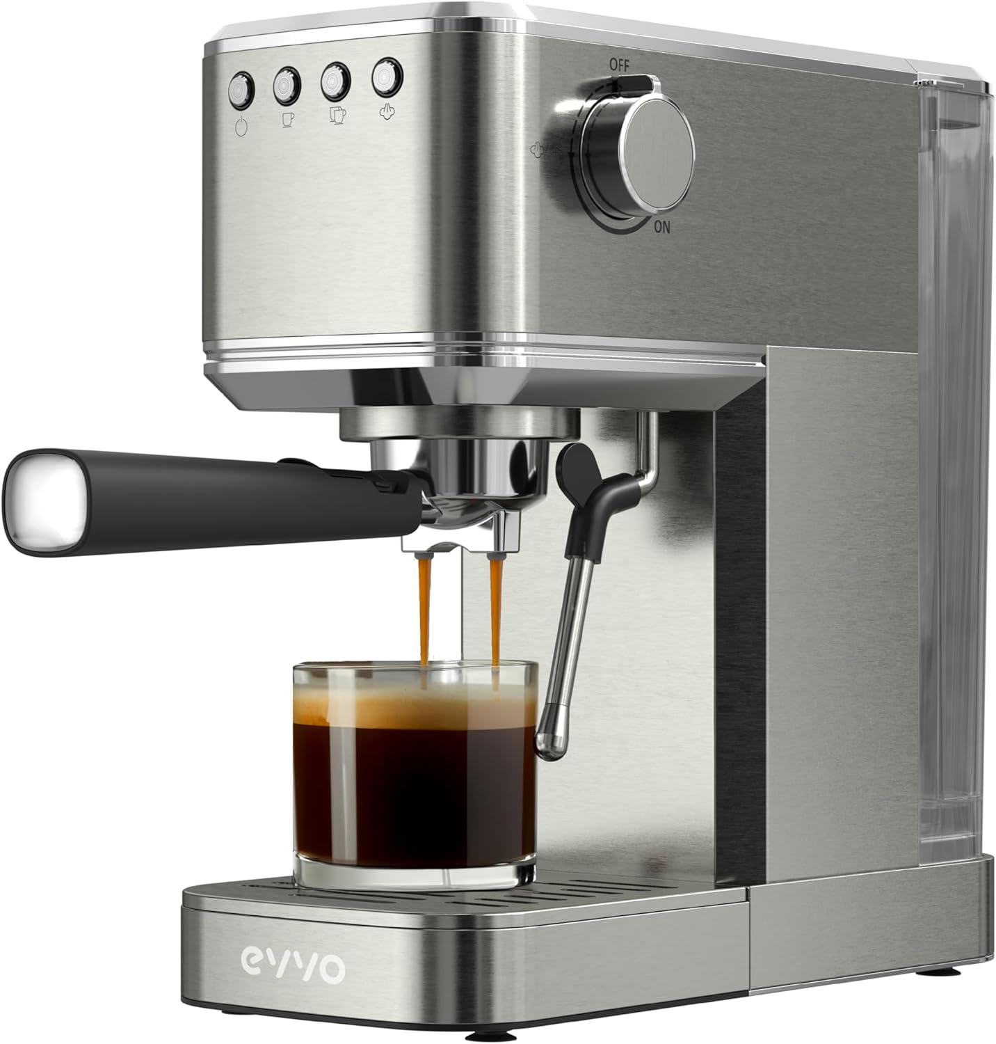 Express Intensa, 20 Bar, Steel Body, Espressos and Cappuccinos, 1350 W, Double Output, Portafilters, 1.5 L Tank, Fast Heating (Steel, No Pressure Gauge)