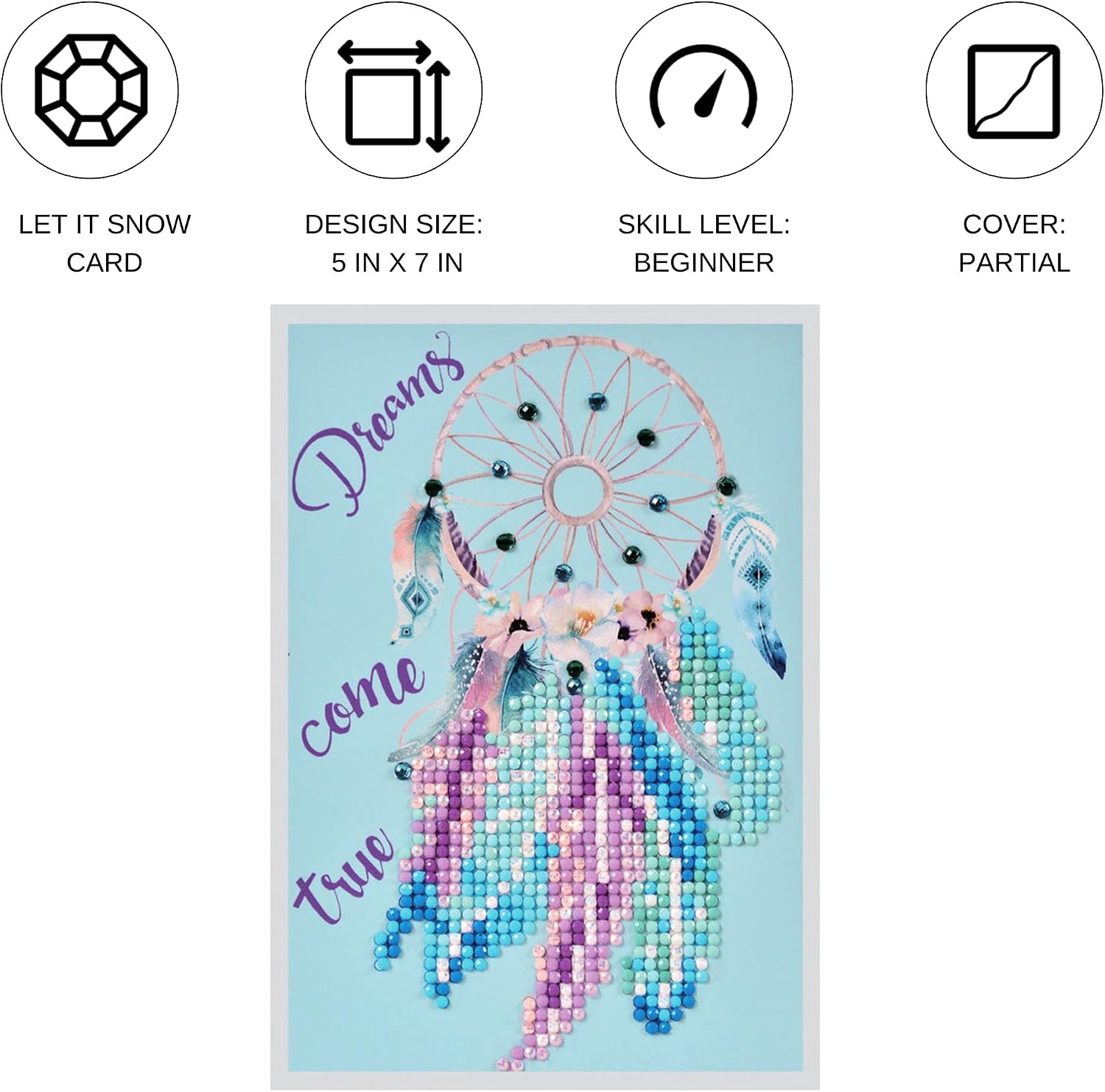 DIAMOND DOTZ Dreams Come True Diamond Art Cards, Handmade Diamond Painting Cards Kit, Handmade Greeting Cards Kits for Thank You Notes and Special Occasions