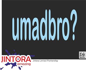 Sticker - Decal - JDM - Die Cut - UMADBRO? - 201x99 mm - JDM - Die Cut - Car - Truck - Bus - Window - Laptop - Coach - Rear Window - Light Blue