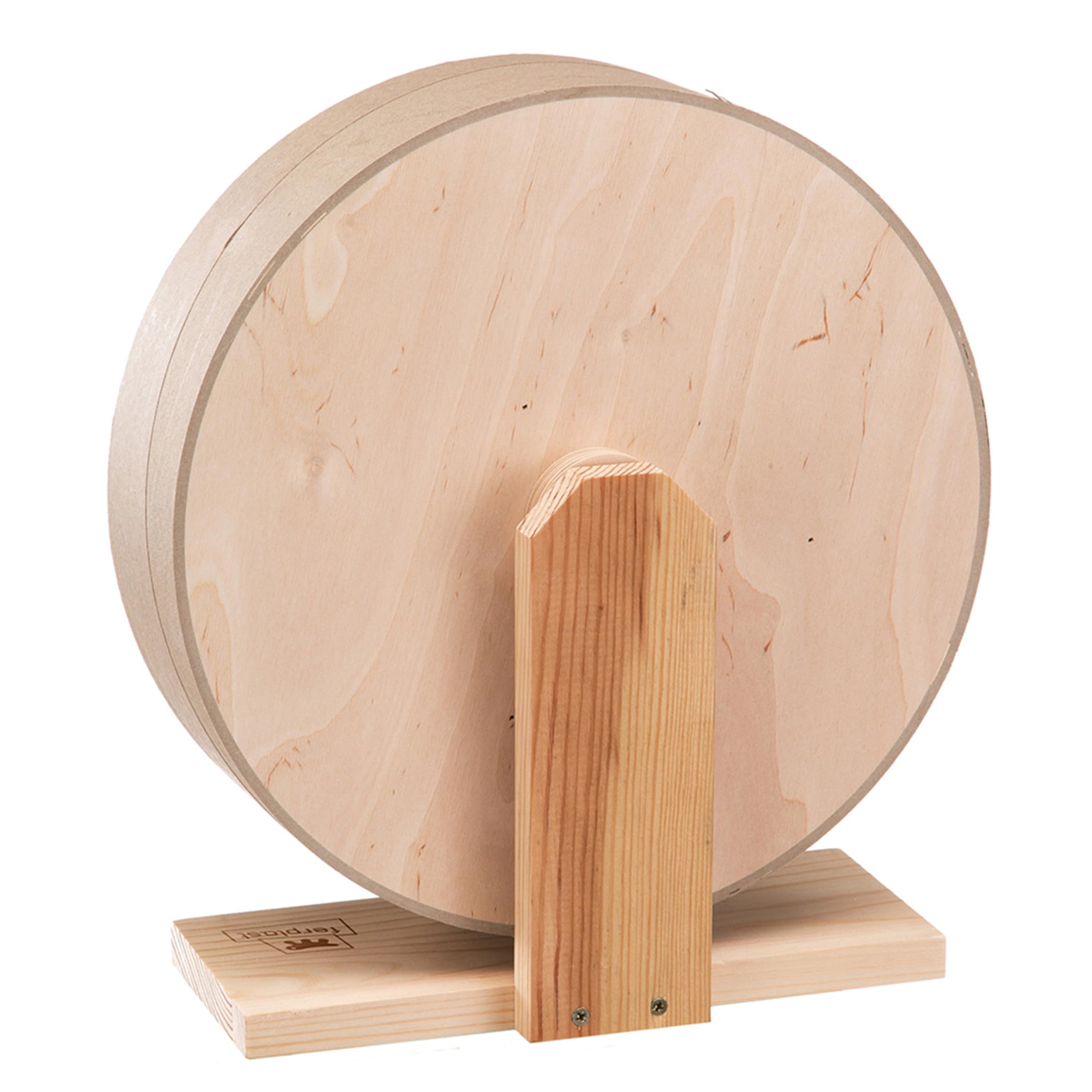Ferplast Ruota Criceto, Accessorio Gabbia per Criceti, Topi Cincilla, Ruota Silenziosa con Antiscivolo, 12,8 x h 35,5 cm, ARCADE WHEEL diametro 32,5 cm, Ruota Gioco Legno per Criceti, Topi Cincillà