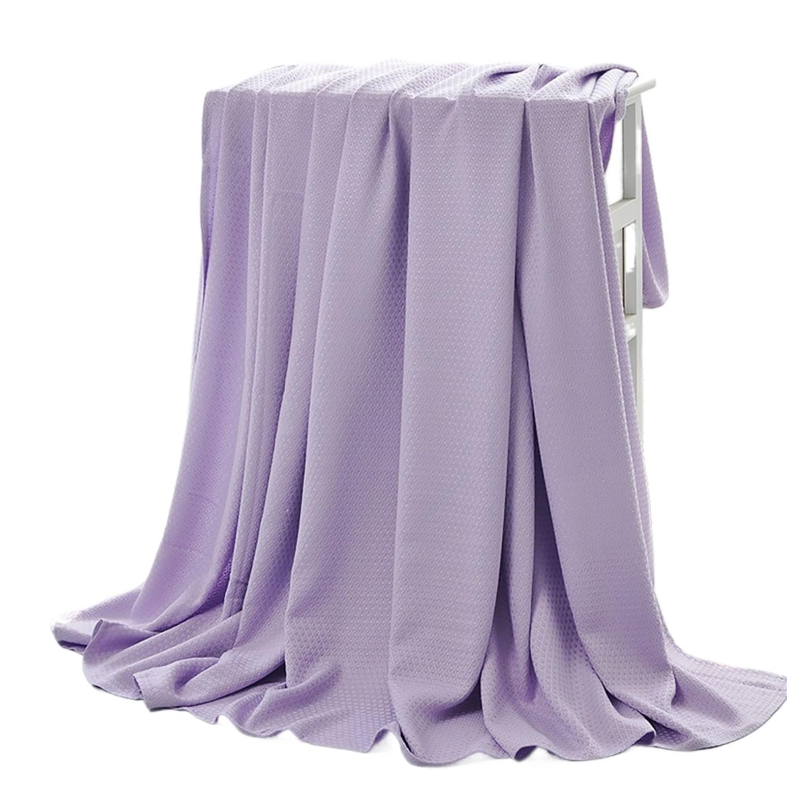 GSJNHY Cooling Blankets Cooling Blanket Air Conditioning Quilt Skin-friendly Fiber Light And Thin Breathable For Home for summer(Light Purple,S)