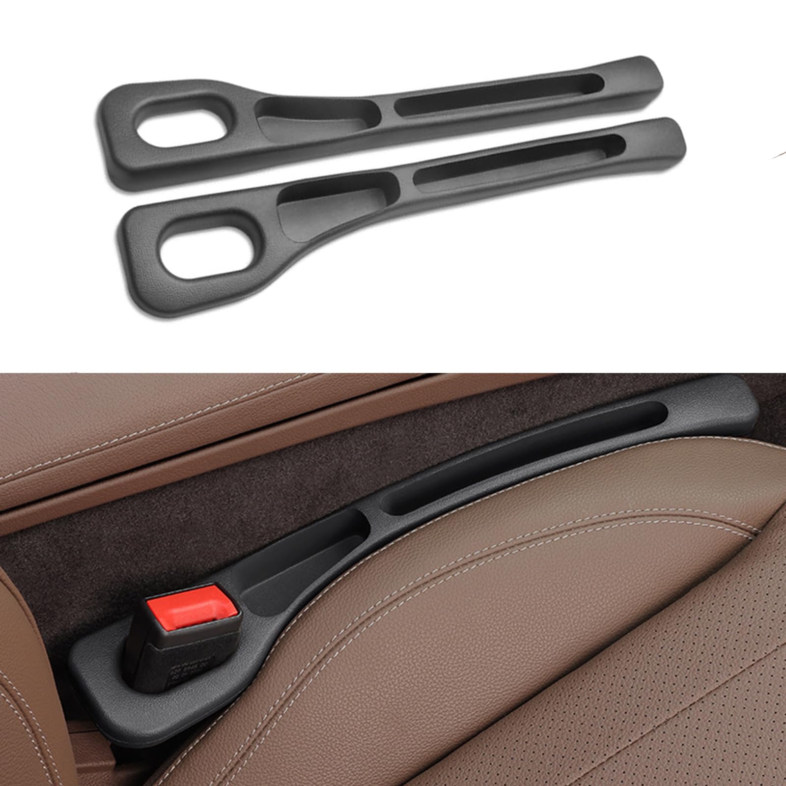 Car Seat Gap Filler Organizer, 2 Pack Gap Stopper to Fill The Gap Between Seat and Console, Car Seat Crevice Blocker Stop Things from Dropping, Universal Car Gap Filler for Cars, SUVs & Trucks