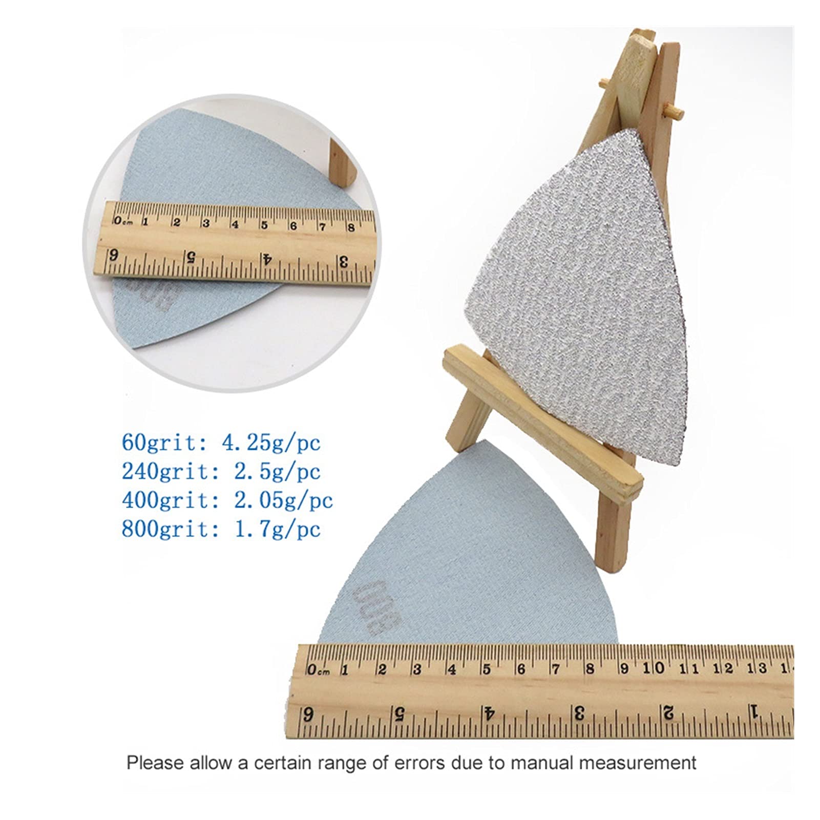 Pulido, lijar papel de lija 100 unids Hook and Loop Flocking Seco Landspaper Sanding Disc Aumina 90x90x90mm 60 a 1200 arena gruesa para pulir y moler (Grit : 400)