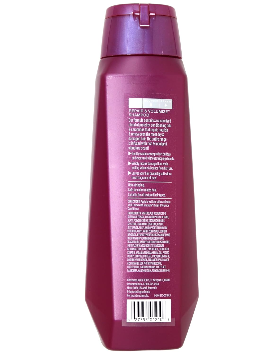 INFUSIUM Shampoo & Conditioner Repair & Volumize, Repair/Nourish/Renew, with Collagen, Building Peptides & Hyaluronic Acid for Dry & Damaged Hair, 13.5 FL OZ (400 mL) Per Bottle - One Set - Image 4