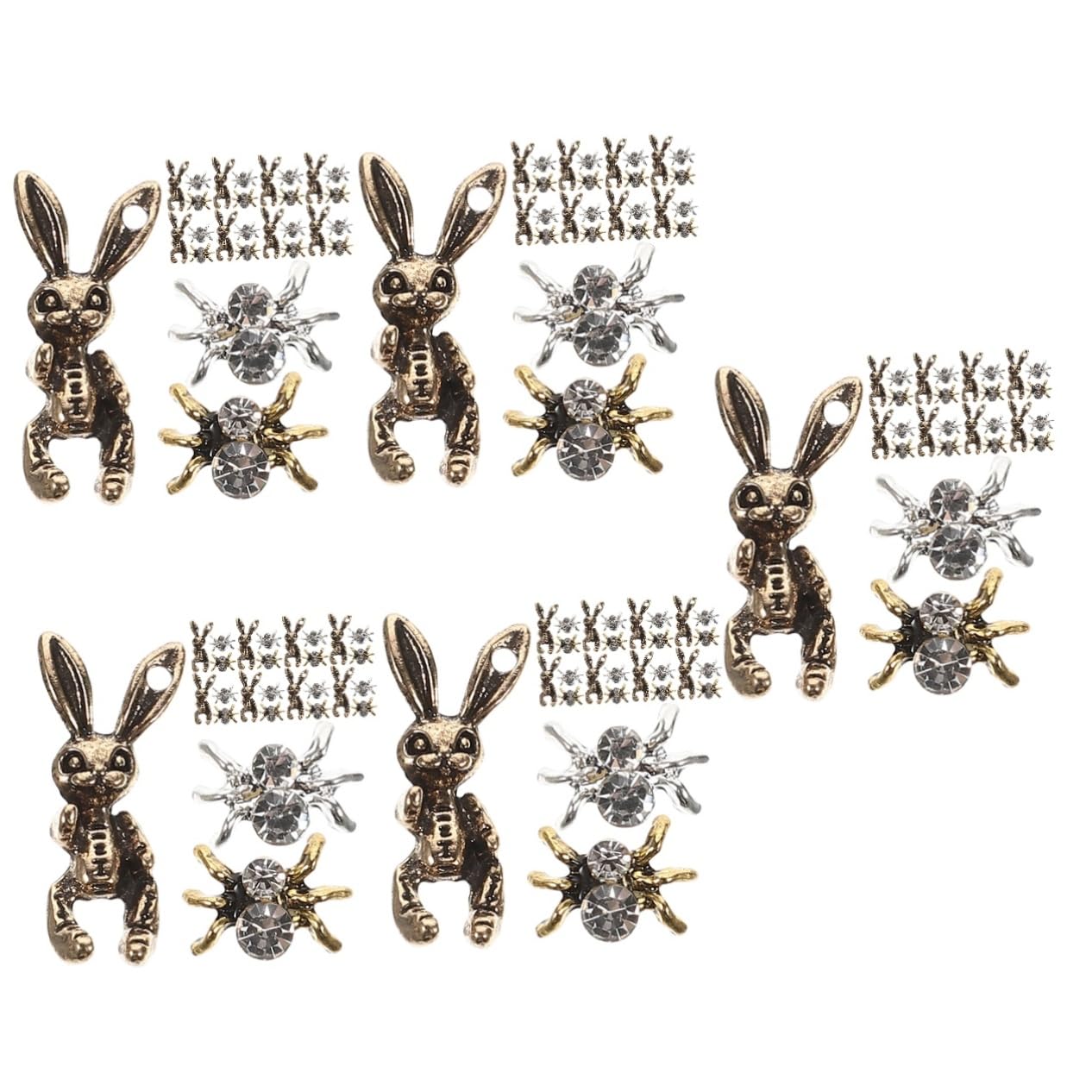 5 Set Gioielli Con Diamanti Per Unghie Fascino Delle Unghie Buio Metallico Decorazioni Unghie Fake Nails Ciondoli Per Unghie Di Ragno Ciondoli Per Unghie 3d Metallo 30 Pezzi*5