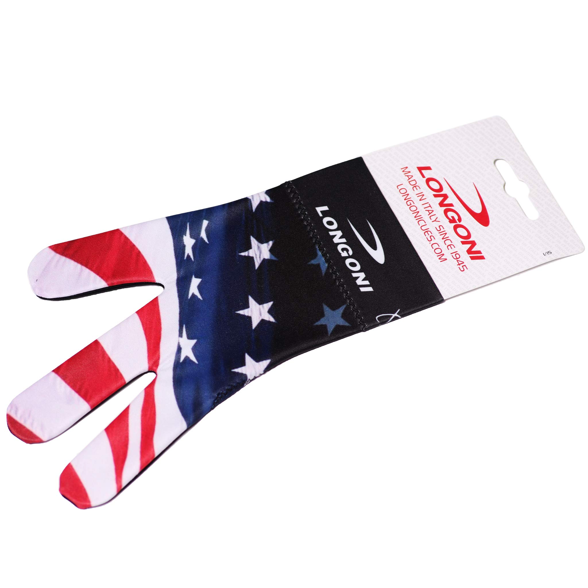 Longoni Guante de billar para taco, bandera de lujo, mano izquierda