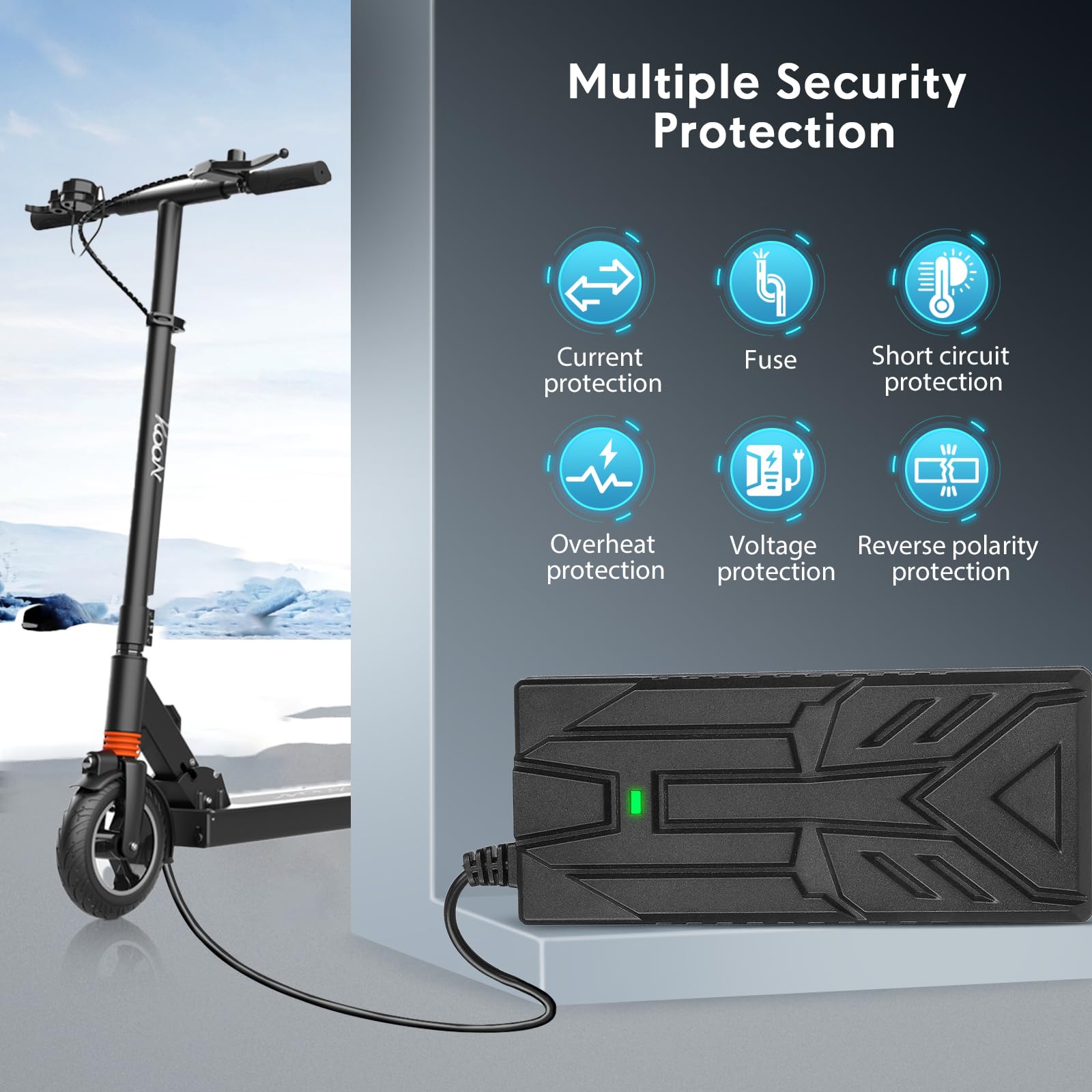 Ładowarka do skutera, 42 V 2 A E Scooter ładowarka do Xiaomi M365, Pro, Pro 2, Mi 3, 1s, Mi 4, 4 Lite, 5 Elite, 36 V uniwersalna ładowarka do skutera elektrycznego z serii Ninebot + torba do
