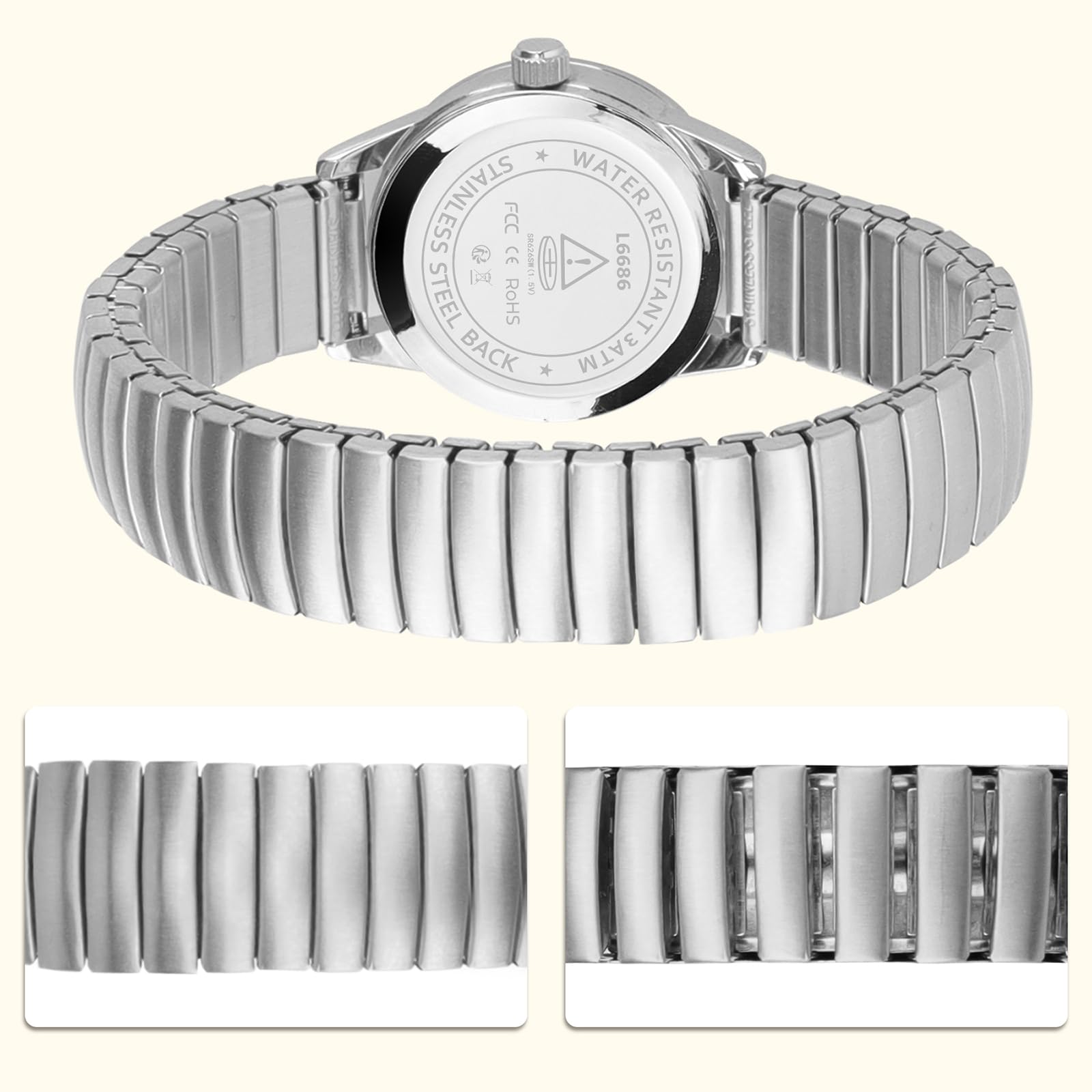 Timever Damen Armbanduhr Quarzuhr Analog mit Edelstahl Zugarmband,Datum,großen Ziffern Leicht ablesbares Zifferblatt,Geschenk für Frau und Freundin