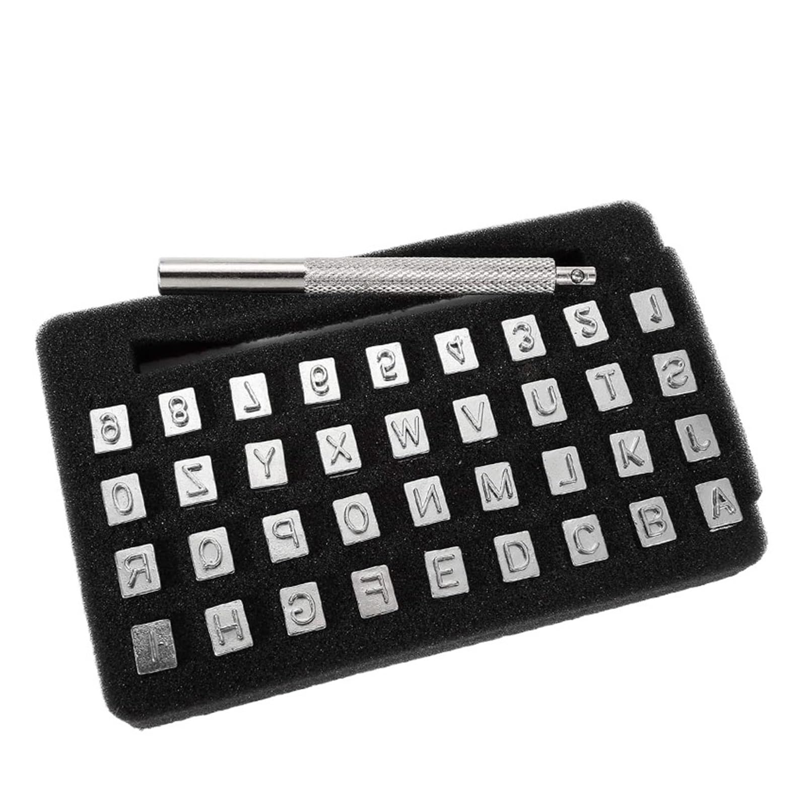 Leather Letter Stamp Set 36Pcs Leather Stamping Tools Steel Alphabet Letter Number Stamp Punch Set 3.5mm/6.5mm Craft for DIY(6.5mm-36pc)