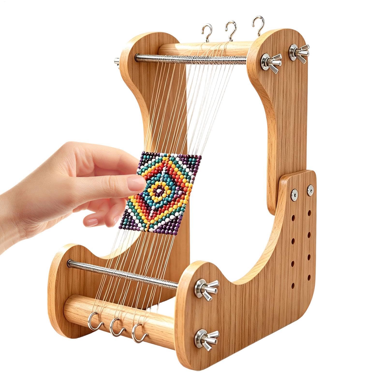 Marco de cuentas de madera vertical ajustable, marco ergonómico para joyas