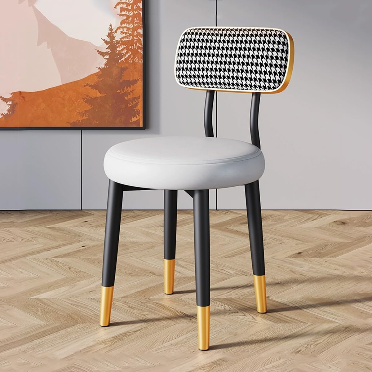 Chaise de salle à manger en similicuir élégante pour réception et bureau à domicile
