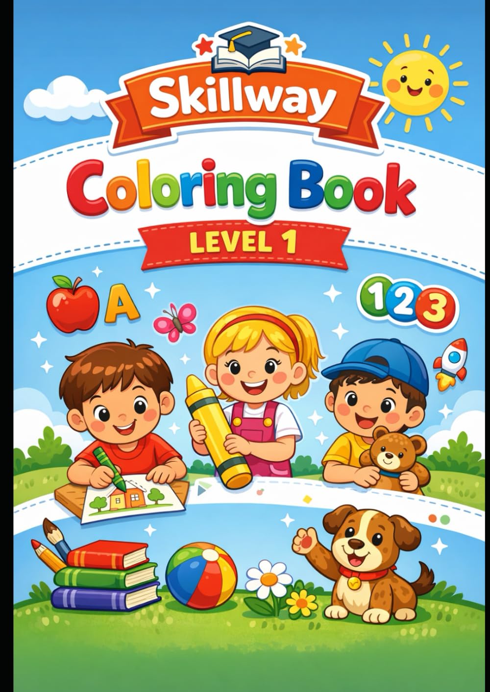 Skillway Phonics Coloring Book – Level 1 Subtitle: A–Z Alphabet Coloring Book for Kindergarten Kids
