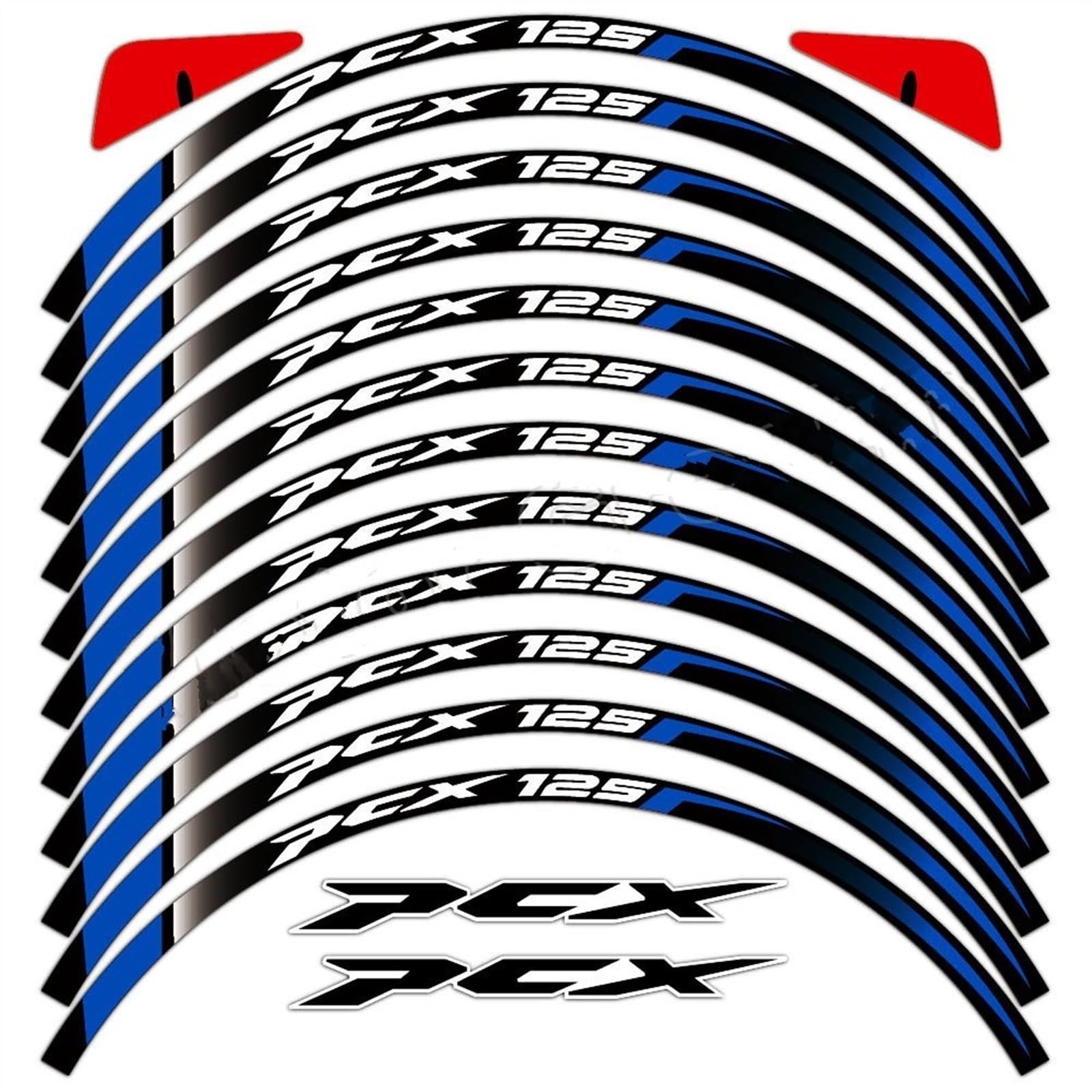 Motorcycle Front Rear Wheel Sticker Tire Inner Stripe Reflective Rim Decal Stickers for Pcx125 Pcx160 PCX125 160 Decorative(Color11)