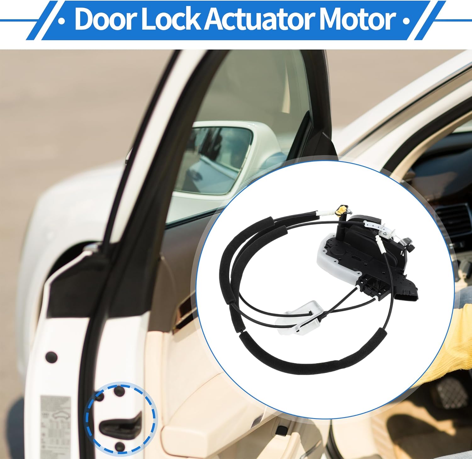 Power Door Lock Actuator Motor for Nissan Altima 2007-2012 Front Left Driver Side Door Latch Actuator Assembly with Cable